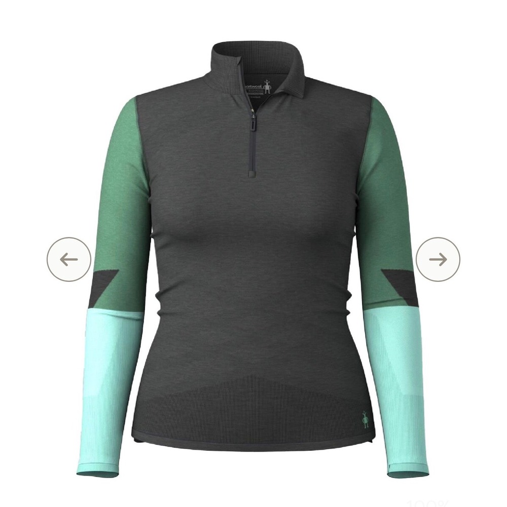 Smartwool Intraknit Wool Thermal Long Sleeve Top Colorblock Base Layer XS